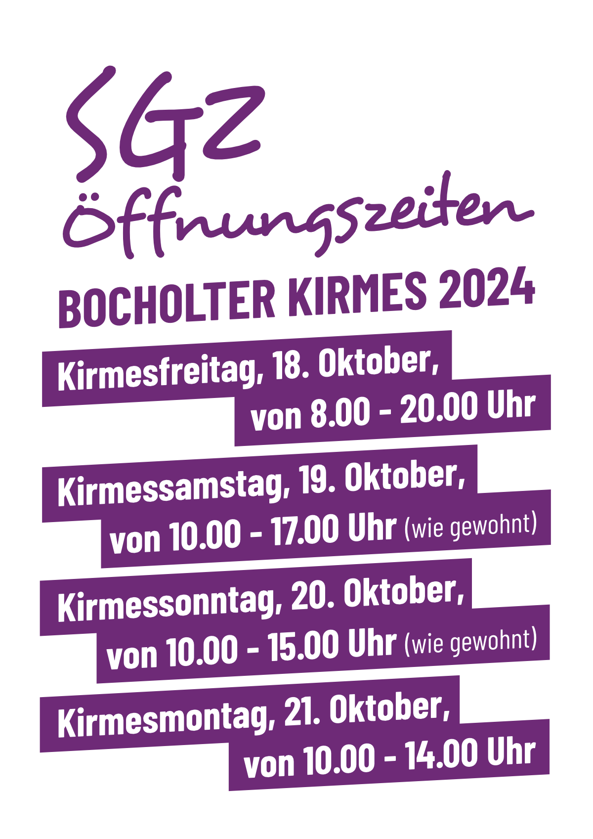 Öffnungszeiten Bocholter Kirmes Tub Bocholt 1907 e.V.